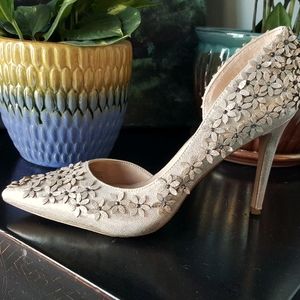INC Karlay Pearl Gold Embellished Heels size 7